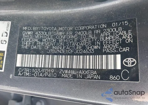 2015 Toyota Prius V Three z USA, uszkodzony, nr VIN JTDZN3EU2FJ024633